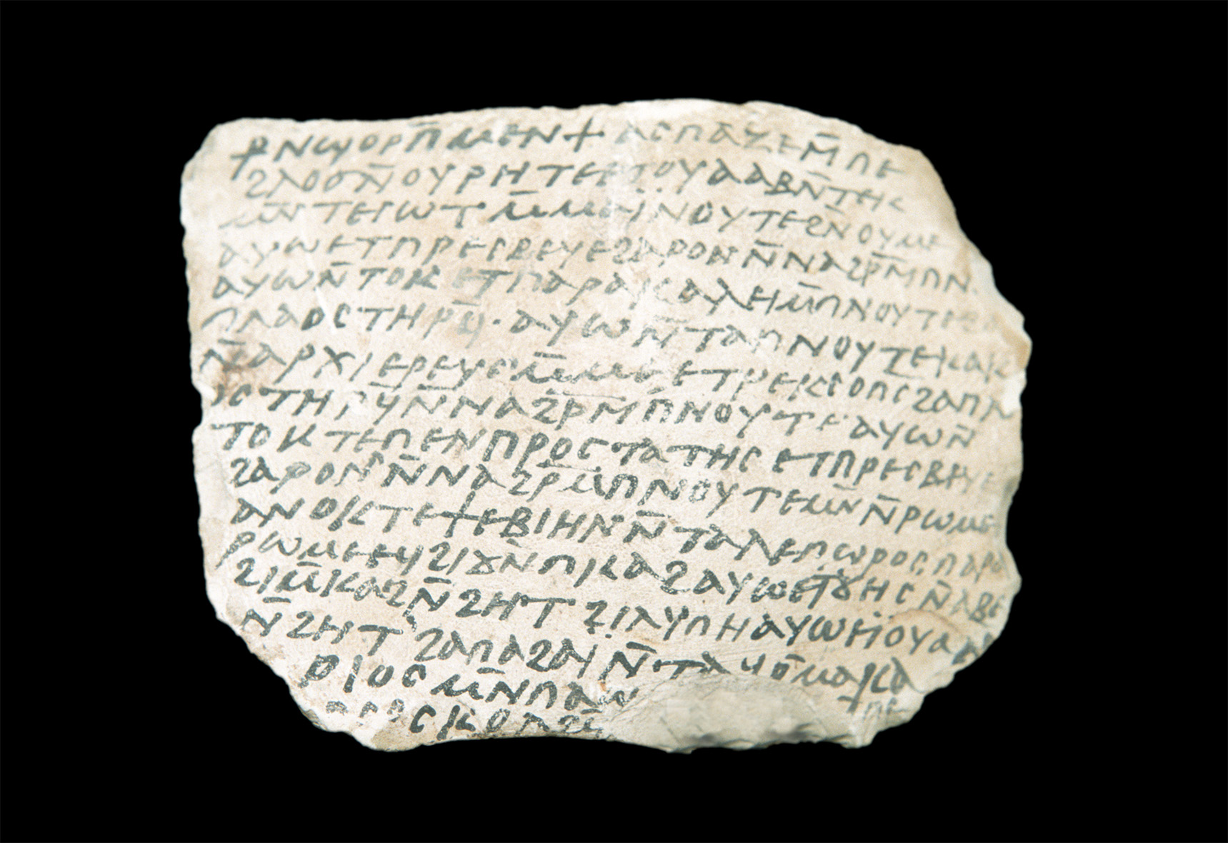Ostacon bearing Coptic inscriptions on both sides &copy; Bibliotheca Alexandrina Antiquities Museum / Photo by M. Sobhy