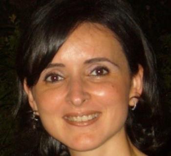 A woman smiling